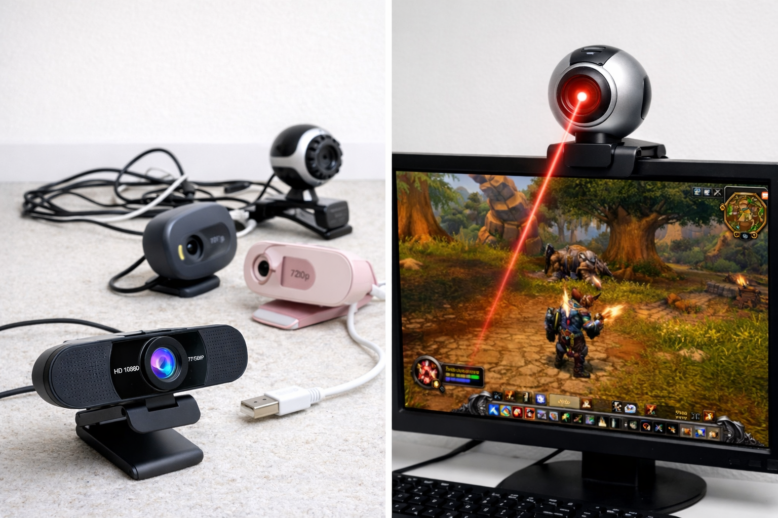 Any webcam works with Appromove — USB or built-in, 720p or 1080p