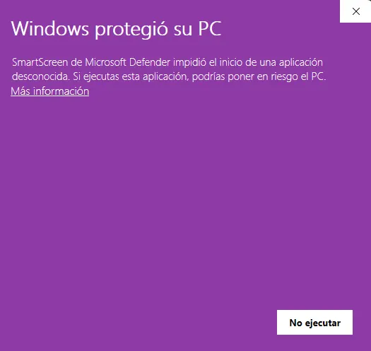 Windows SmartScreen — click More info